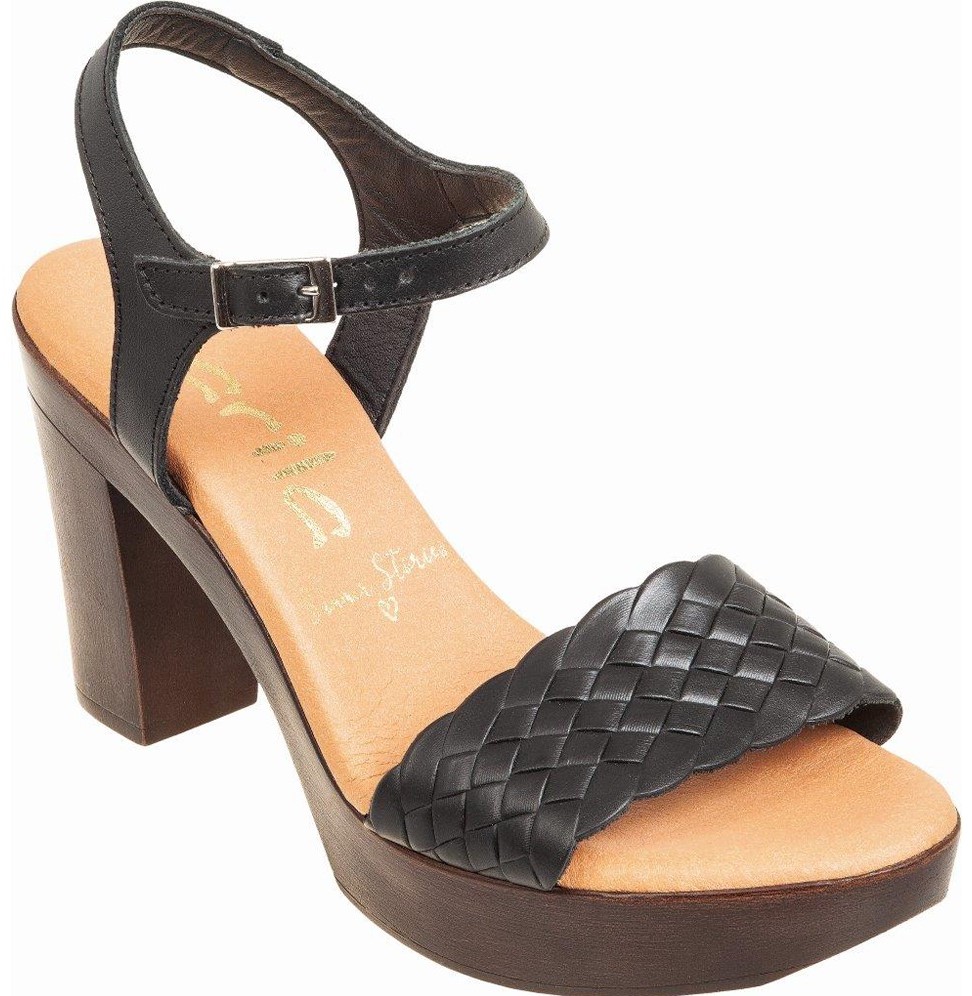 Marila 25053 Γυναικεία Δερμάτινα Μαύρα Πέδιλα