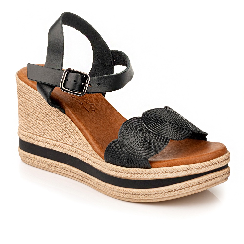 Boxer 97057 Γυναικείες Δερμάτινες Πλατφόρμες Μαύρο Χρώμα