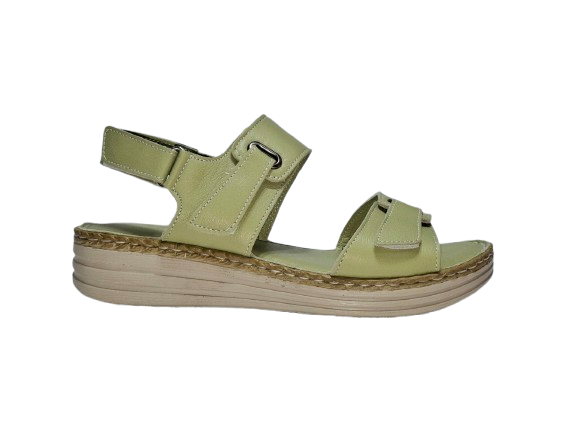 Soft Step 2052 Γυναικεία Δερμάτινα Ανατομικά Πέδιλα Λαδί