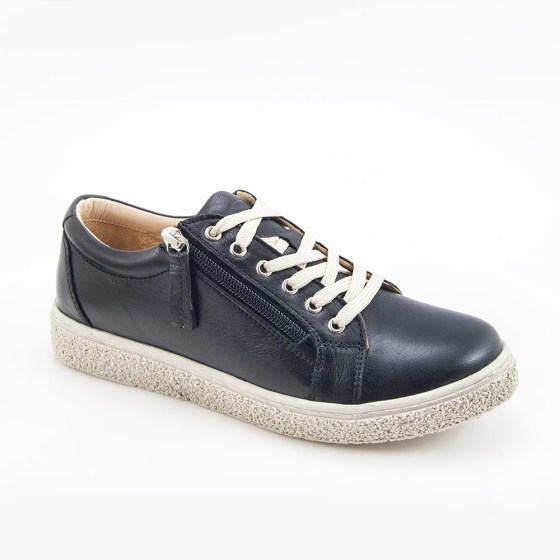 Safe Step 24801 Γυναικεία Δερμάτινα Sneakers Μαύρα