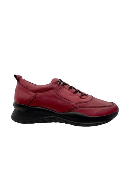 Safe Step 23201 Γυναικεία Δερμάτινα Ανατομικά Sneakers Μπορντό