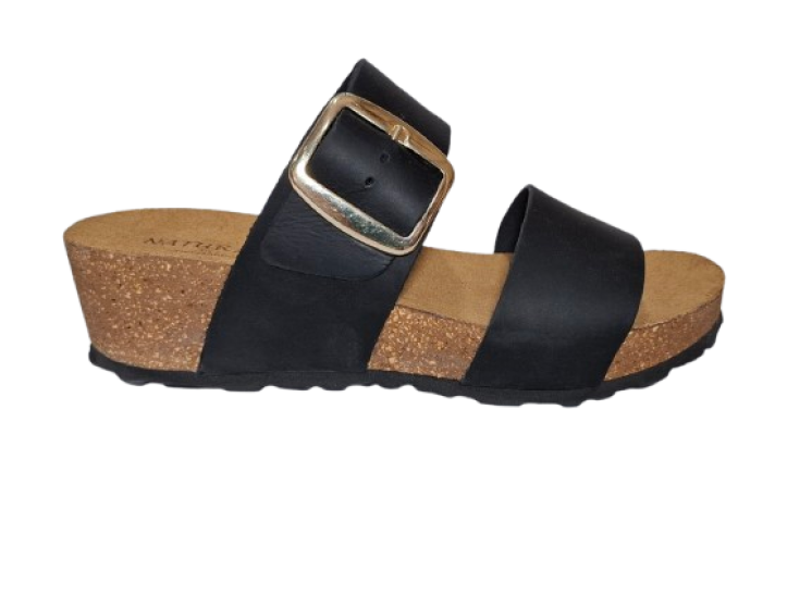 Relax Shoe 25035 Γυναικείες Δερμάτινες Ανατομικές Πλατφόρμες Μαύρες