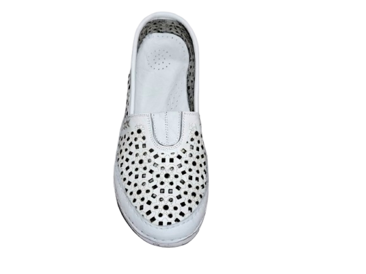 GP & MAX Γυναικεία Δερμάτινα Ανατομικά Loafers Άσπρα